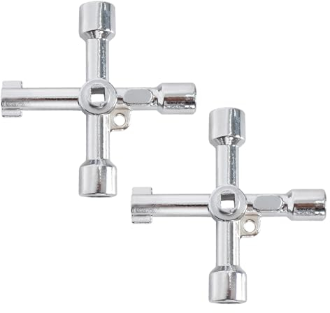 Chiave 4 Modi 2pcs Chiave A Croce Universale Chiave Multifunzione 4 Vie Chiave Triangolare Universale Chiave Universale Triangolare Chiave Croce Piccola Per Acqua, Gas, Armadio, Armadietti, Ascensori
