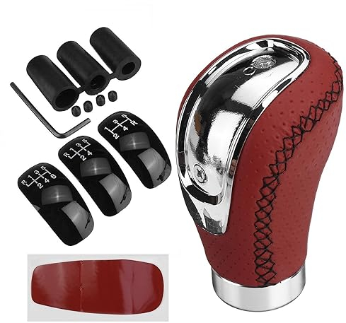 Car Schalthebelknopf Für Alle Manuellen Autos Universal 5/6 Gang Schaltknauf Schalthebel Griff Stick PU Leder Auto Zubehör Schaltmanschette Knauf (Größe : B)