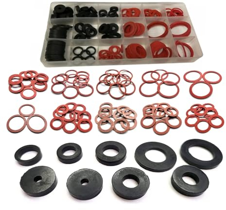 UKDD® 141pc Sealing Washer Set Rubber & Fibre Washer Assorted Set Kit Plumbing Plumber