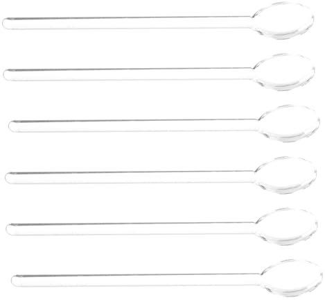 AUTSUPPL 6stücke Rührlöffel Glaskaffeelöffel Teelöffel Kuchenschaufel Kaffeemischschaufel Glas Löffel Für Eis Dessert Scoops Haushalt