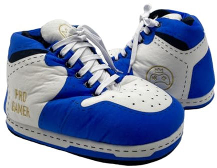 Baffies' Krazy Kicks - Pro Gamer Blue Slippers, Stylish Sneaker Slippers & Big Mens (Pro Gamer Blue Slippers, UK Footwear Size System, Adult, Men, Alpha, Medium, Medium)