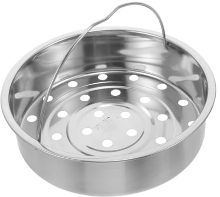 Cabilock Dämpfeinsatz Dampfgarer Topf Edelstahl Dampfgarer Dampfkorb Für Reiskocher 20cm Steamer Einsatz Mit Großen Öchern Und Griff Ideal Zum Dämpfen Von Gemü Fisch Und Reis Langlebig Und Rostfrei