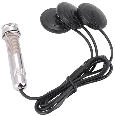 6,35-mm-Tonabnehmer mit Piezo-3-Wandler, Eliminiert Externe Geräusche, Zum Aufkleben für Gitarre, Ukulele, Mandoline, Banjo, Gute Klangqualität mit Audio-Buchse, Einfache