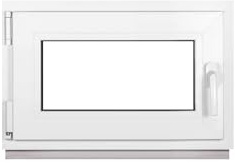 Framex Kellerfenster Fenster Kunststofffenster Weiß Breite x Höhe 65 x 40 cm (650 x 400 mm) 2-fach (32 mm) Dreh Kipp DIN Links - Premium - Alle Größen