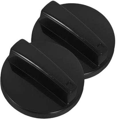 SHINEOFI 2 Boutons de Commande de Remplacement pour Cuisinière Électrique et Gaz en Plastique Noir, Résistance la Chaleur, Utilisation Simple, Cuisine