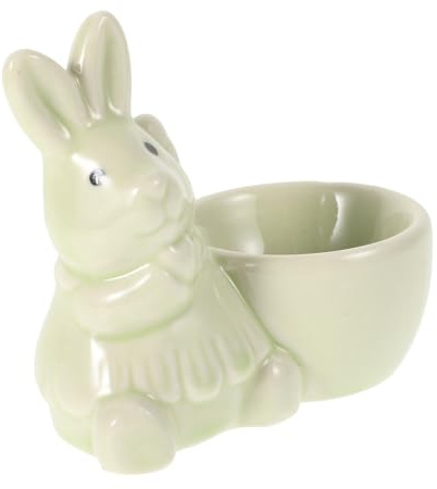 Abaodam Céramique Forme Lapin Coquetiers Décoratifs Céramique Animaux Maison Bureau Salon Chambre