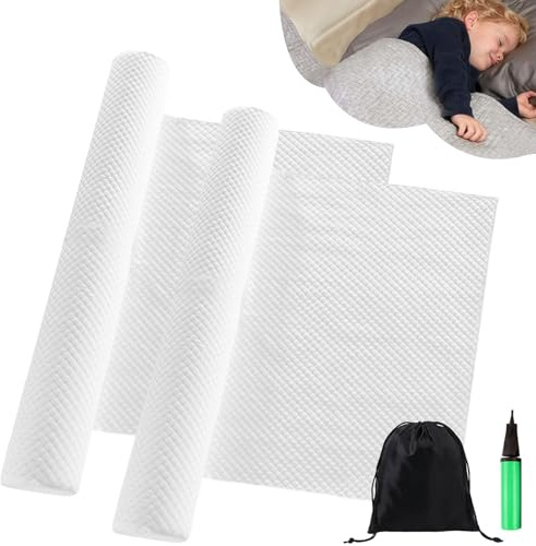2 Set Inflables Barrera de Seguridad Cama niño, 120cm Portátil Barandillas de Seguridad con Funda de Tela Desmontable Parachoques de para Bebés y Personas Mayores Apto para Todas Las Camas