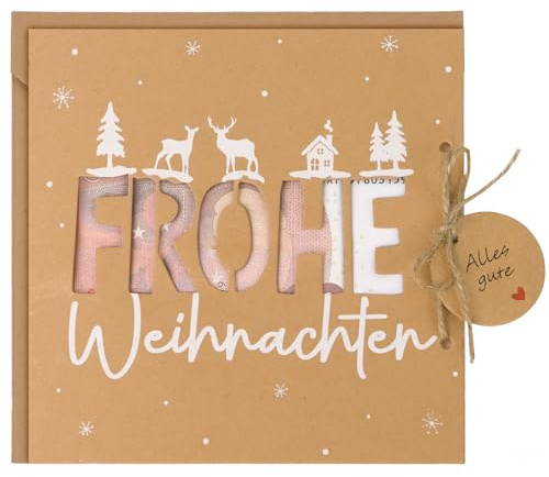 BETESSIN Geldgeschenk Weihnachten Karte mit Umschlag - Geldgeschenke Verpackung Weihnachten - Weihnachtskarte für Glückwunschkarte, Grußkarte, Gutschein & Geldkarte