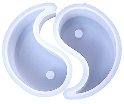 NIHENHAO 2 moldes de Silicona para Velas Yin Yang Molde de Vela 3D para Hacer Velas moldes de Resina epoxi Manualidades decoración de Hormigas Silicona