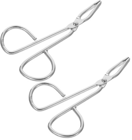 COLLBATH 2 Piezas Pinzas de Cejas Inoxidable con Mango Tipo Tijera Control para Depilación y Aplicación de Pestañas Compacto y Diseño Ergonómico para Cuidado Femenino