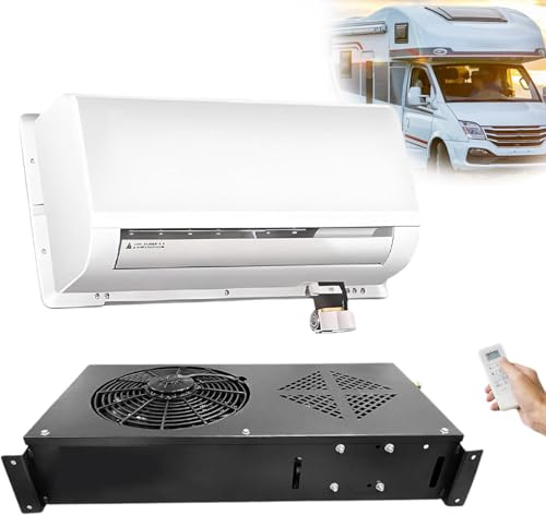 Mini climatiseur split 12 V/24 V – 9800 BTU – Unité de stationnement cachée pour camping-car, camion, tracteur, camping-car, refroidissement silencieux de 1000 W pour semi, pickup, grue
