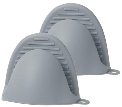 YUVKIN 2 pezzi Guanti da Forno in Silicone e Presine – Resistenti al Calore fino a 230 °C – Antiscivolo, Impermeabili, per Uso Alimentare – Ideali per Cottura, Cucina, Barbecue