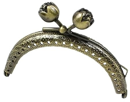 AMENGJ Clutch per Borse Uncinetto 1/2/5 Pezzi 8,5 cm Struttura in Metallo staffe for Cucire Borse Fibbia a Rosa Maniglia Chiusura a Bacio Accessori Hardware for(Color 1,1pc)