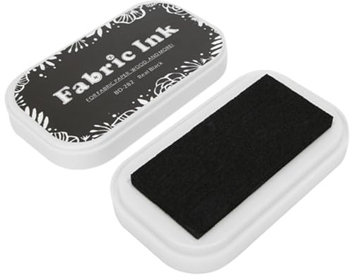 OVAQUIXI Schwamm-Stempelkissen, Waschbare Stempeltinte mit Klarem Muster auf Papiertuchholz, für -Stempel (BD-282 reines Schwarz)