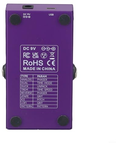 LatoYard Pedal de retardo digital M-vave con 9 efectos de retardo, tiempo de retardo de 3000 ms y soporte de modo de toque/retención para guitarra