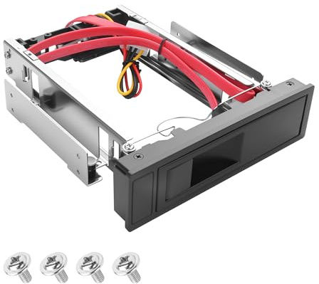 YAODHAOD 3,5 tums utbytbar ram SATA mobilrack, HDD-hårddiskram för 5,25 tums enhetsfack, SATA I/II/III upp till 6,0 Gbit/s, hot-Swap, antivibrationssats