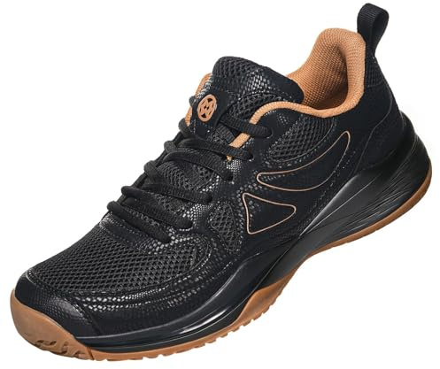 Sisttke Women's Badminton Pickleball Shoes Lightweight Breathable Non-Slip Court Sneakers for Tennis Racquetball Training Black