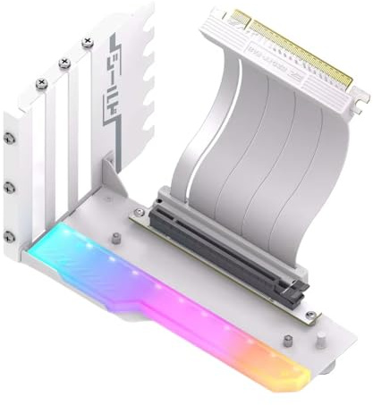 Fpreeza Vertikal GPU-monteringskonsol med PCI-E 4.0 X16 Riser kabel grafikkort stödsats 90 graders rät vinkel vit