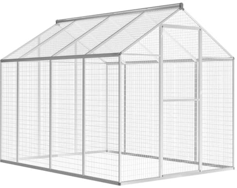 LoogCape Außenvoliere Aluminium 178x242x192 cm mit robustem Gitter, faltbar, mehrstöckig, geeignet für Nager, Kleintiere, Vögel, Indoor und Outdoor, langlebig, leicht montierbar, mit großem Auslauf