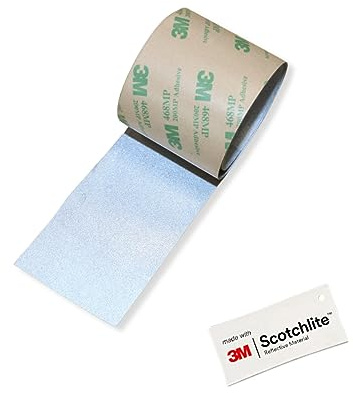 Salzmann Cinta Reflectante - Cinta Adhesiva para Mochilas, Bicicletas, Cascos, cochecitos de Bebe - Equipada con Material Reflectante 3M