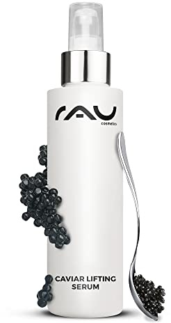 RAU Cosmetics Caviar Lifting Serum 100ml - Anti-Aging Gesichtsserum mit Argireline & Kaviarextrakt - Straffendes Peptid-Serum für Reife Haut - Feuchtigkeitsspendend mit Panthenol - Made in Germany
