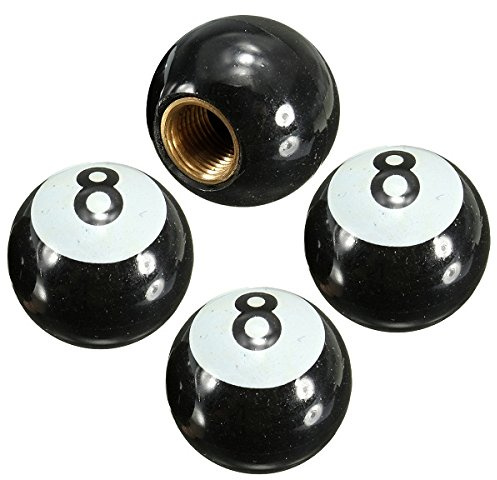 Forspero 4pcs Universal Car Truck Motor Bike Pool 8 Ball Tire Air Valve Stem Caps Wheel Rim Caps Bolt