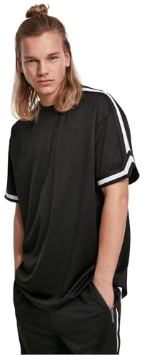 Urban Classics T-Shirt Oversize en Mesh avec Rayures Homme T-Shirt Manches Courtes Noir XXL