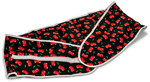 Bio-Dinkelkissen Wärmekissen Gürtel mit Klettverschluss - ca. 135cm - 7-Kammer. Rückenkissen Körnerkissen - cherry-black