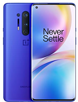 OnePlus 8 Pro (5G) Smartphone ohne Vertrag, 12 GB RAM + 256 GB Speicher, 6.78” (3D) Fluid AMOLED 120Hz Display, Wireless Fast Charging 4510mAh Akku, Dual Sim - Blau