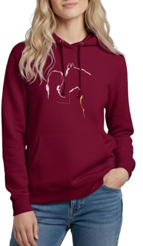 Spreadshirt Sweat À Capuche Femme Équitation Silhouette Fille Cheval | Vêtement Cavalière Cadeau Équitation Sweat Cheval