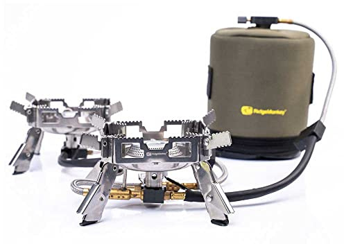 RidgeMonkey Connect Pro Mini Full Kit Portable Dual Stove, Kocher zum Angeln, Kochplatte für Karpfenangler & Wallerangler, Campingkocher, Gaskocher