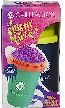 BANDAI CHILLFACTOR CO07723 dunkelblau – Küchenspielzeug – Slush-Maschine mit wiederverwendbarem Becher und Strohhalm, Familienspielzeug