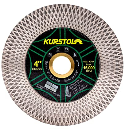 KURSTOL Diamant-Trennscheibe - Diamant Fliesentrennscheibe 105mm x 22,23 x 15,875 zum Schneiden und Schleifen von Keramikfliesen, Porzellan, Granit, Marmor