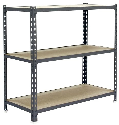SimonRack Étagère Rangement et 3 Niveaux en Boix, 200 kg Capacité de Charge et Point de Flexion, 1000x1100x400 mm, Étagère Charge Lourde, Étagère Garage, Gris/Bois - Maderclick