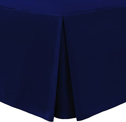 Linen Home Box Pleated Base Valance Sheet 4ft Small Double Bed Skirt Platform Valance Sheets Navy, Microfiber Soft Brushed Easy Care Non Iron (4ft Small Double, Navy)