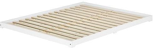 Erst-Holz®Doppelbett Extra Flach 160 x 200 cm Massivholz WeißRollrost inkl.
