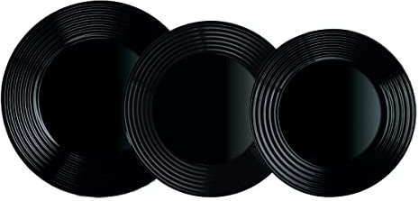 Luminarc Harena Negro Vajilla Opal Apto Microondas Apto Frigorífico Reciclable