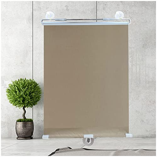 Xrdbfd Verdunkelungsrollos Mit Saugnäpfen, Sonnenschutzrollos Ohne Bohren, Fenster Rollos Dachfenster, Seitenzugrollo Jalousien, Thermorollos Für Büro/Auto/Balkon,Gold-60x125cm(23.6 * 49.2in)