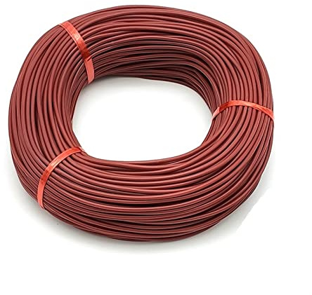 MIBSH Pfeife Haus Fußbodenheizungsdrähte, 12 K, 33 Ohm, 3 mm, Silikonkautschuk, Kohlefaser-Heizkabel, 100 m Boden Elektronik (Color : 100 Meters)