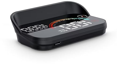 AMHVMU M22 Head Up Display Auto - GPS Geschwindigkeitsmesser Auto mit Digitaler Anzeige（Geschwindigkeit km/h, Zeit）, Universell für Alle Fahrzeuge