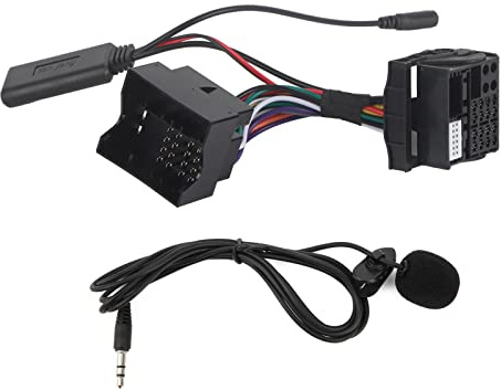 Adaptador de Música y Radio de Audio Manos Libres Bluetooth Juego de Enchufe Adaptador de Cable de Entrada Auxiliar con Micrófono de Repuesto para RNS 510/RCD 300 Cable de Módulo