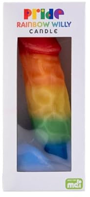 Regenbogen-Pride-Willy-Kerze