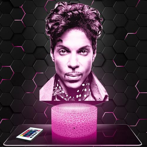Lampephoto.fr - Prince 3D Lampe, Touch Nachtlicht, Prince merch, Musik Geschenk, 3D Led Illusion Geschenkidee Weihnachten Geburtstag Junge und Mädchen TOP