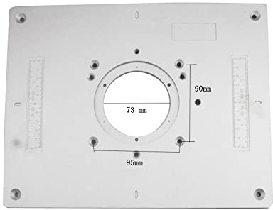 Xtahdge 300 x 235 x 9.5 mm máquina de corte de carpintería plegable multifuncional DIY fino ajuste de aluminio mesa de inserción de tablero de corte de madera máquina de corte de madera
