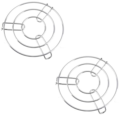 YSAMAX Stainless Steel Round Trivet Holder, Hot Pan Pot Stands, Round Table Ring Set, Trivet Holder Kitchen, Kitchen Heat Resistant Hot Pan Steamer Rack (2X)