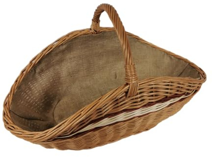 Kaminholzkorb aus Weide mit Jute (72x43x44 cm)
