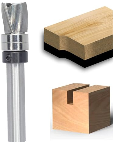 Sinoprotools Spiralfräser 8mm Schaft,3Flöten Downcut,VHM Nutfräser 12.7mm Schnittlänge,Bündig-Profilfräser für Holz Kanten Bündig zu Fräsen oder um zu Kopieren