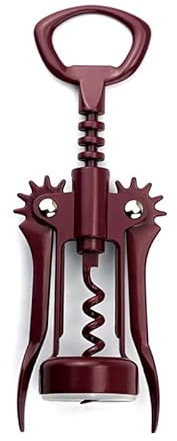2Pcs Simple Wing Corkscrew Gold Wine Opener and Beer Opener, Multifunctional Wine Corkscrew Opener (Crimson)