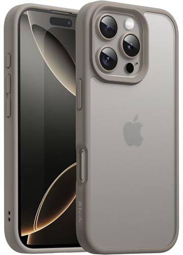JETech Matte Case for iPhone 16 Pro Max, Natural Titanium | Military-Grade Protection, Frosted Matte Back, Anti-Fingerprint Finish, Shockproof Design