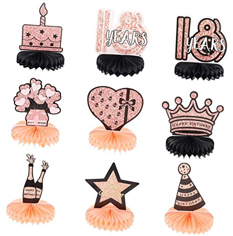 MERRYHAPY 9stücke Teiliges Party Wabenball Deko Für Geburtstagsfeiern Honeycomb Papier Dekoration Für Tisch Hintergründe Indoor Outdoor Nutzung